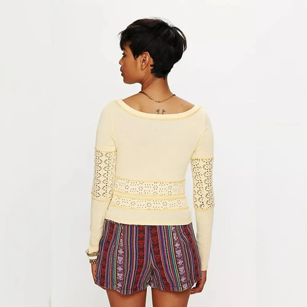 We The Free - Free People Girlie Greaser Top - Maize - Medium